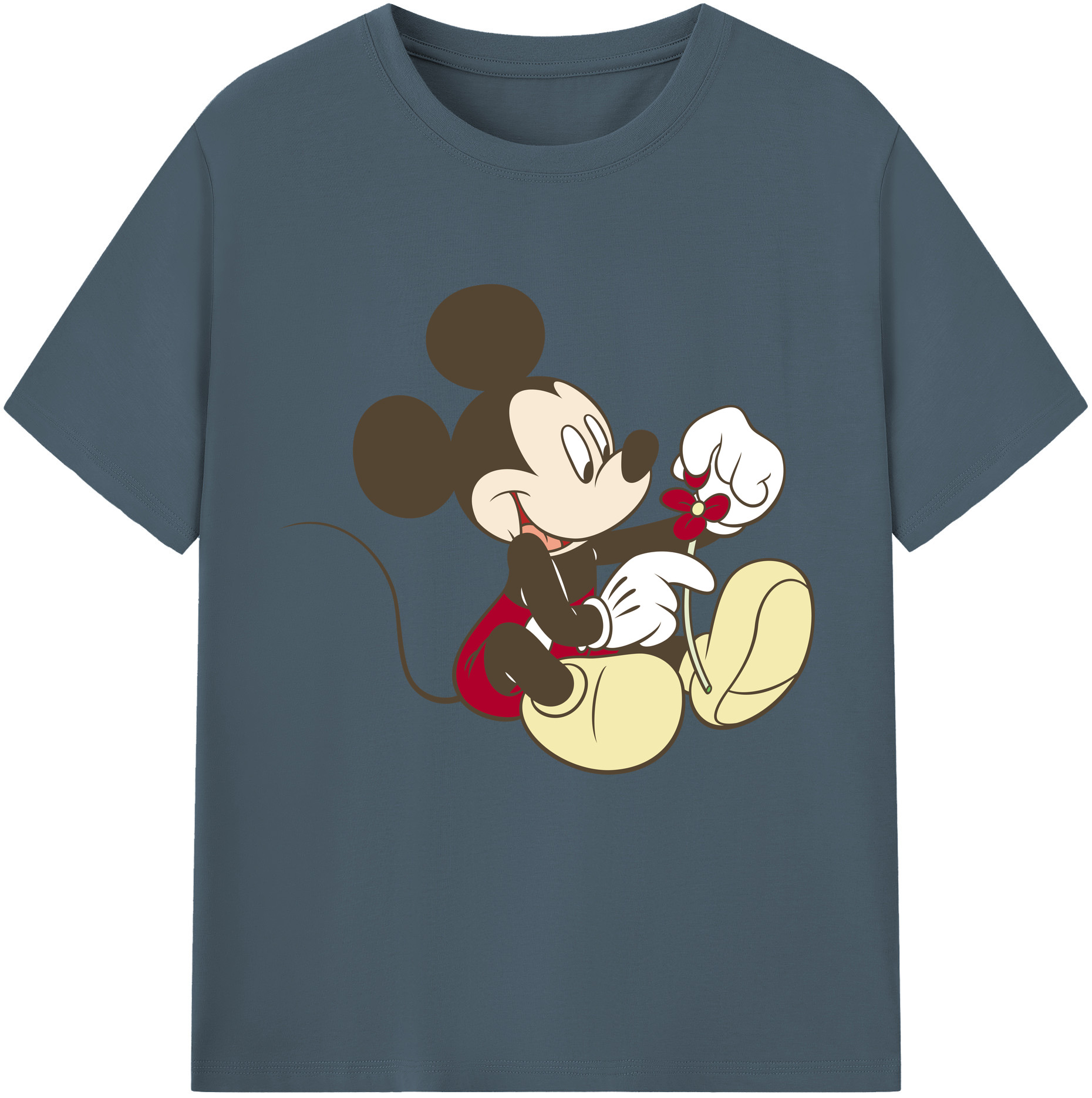 （画像用） ミッキーマウス Mickey Mouse 綿100％半袖Tシャツ（フロントプリント）